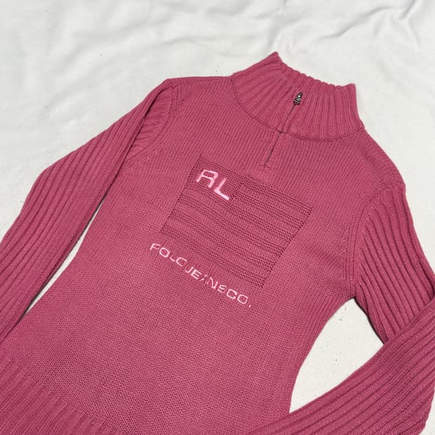M 폴로랄프로렌 진스 컴퍼니 빅로고 반집업 니트
