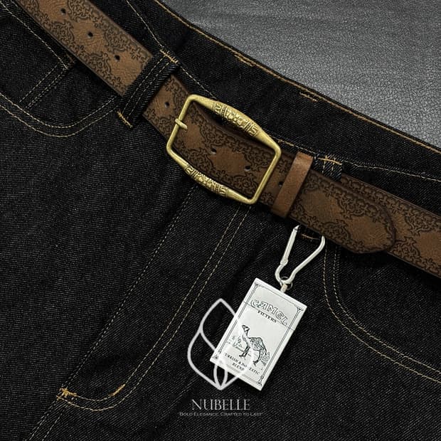 🌗 Antique ethnic belt / 엔틱 에스닉 가죽 벨트