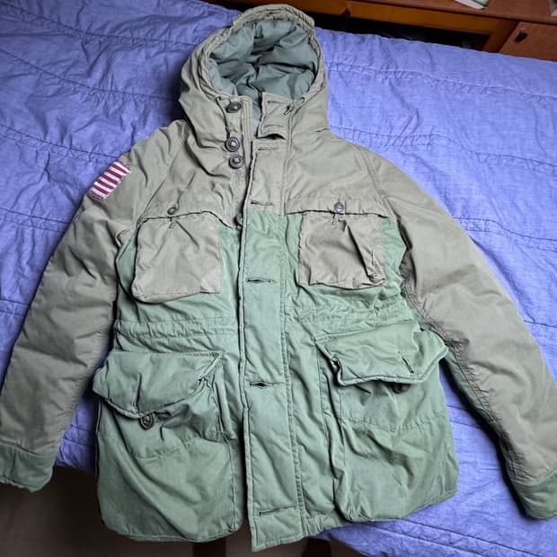 폴로 밀리터리 성조기 다운패딩