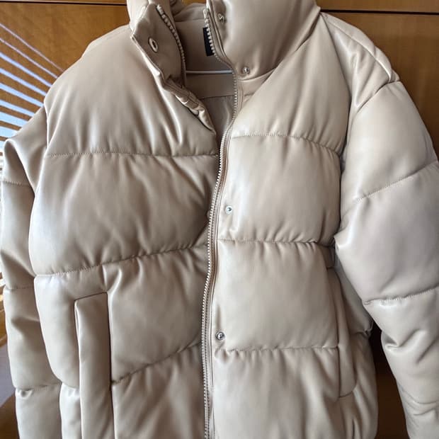 레더패딩 베이지 