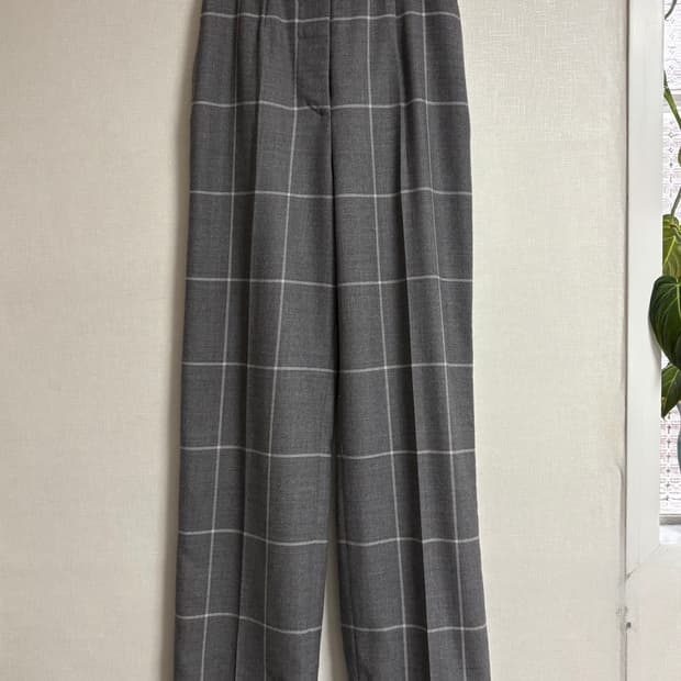 막스마라 울 체크 슬랙스