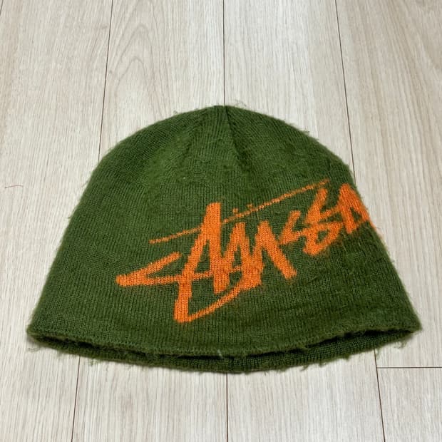 스투시 브러쉬드 아웃 스탁 스컬캡 비니 