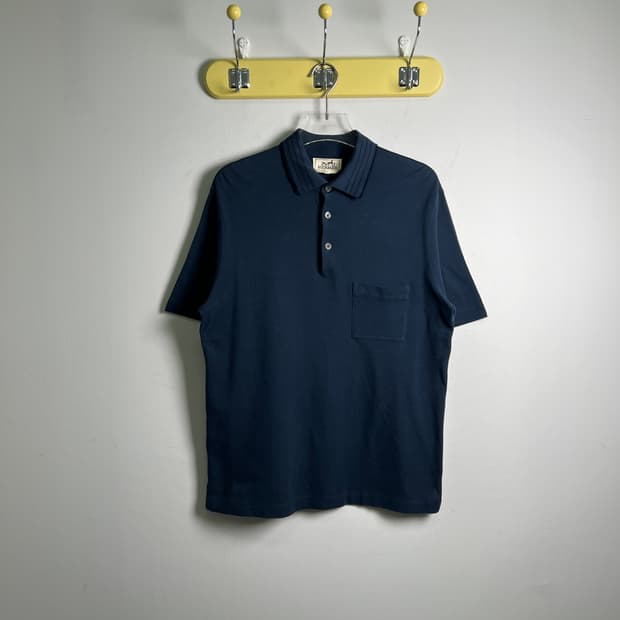 Hermes 에르메스 네이비 반팔 폴로 셔츠 M