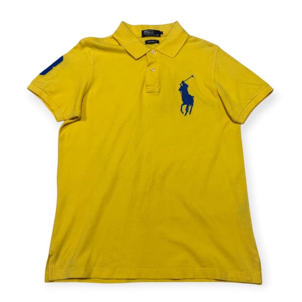 폴로 랄프로렌  머스타드 색상 빅포니 카라 반팔티 
