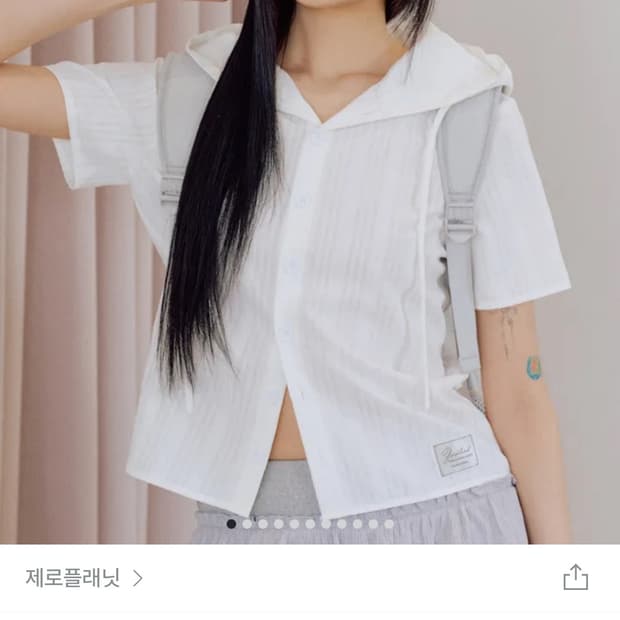 제로플래닛 쥴리 하프 후드 셔츠 FREE