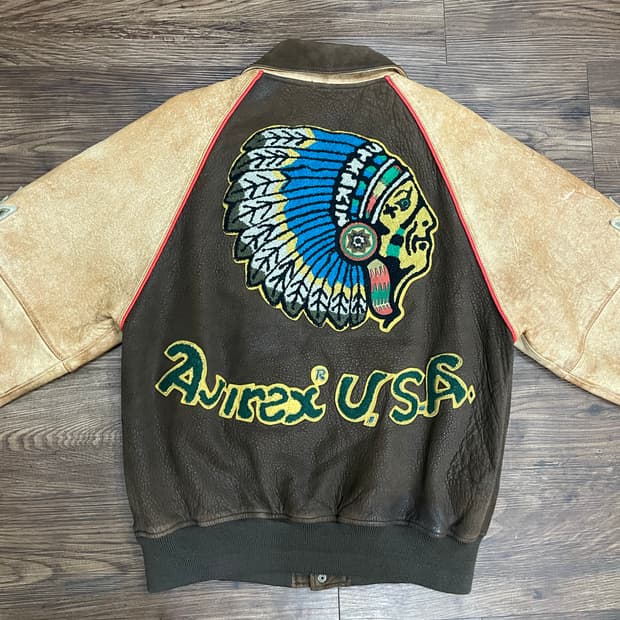 아비렉스 90s U.S.A. 인디언 헤드 가죽자켓