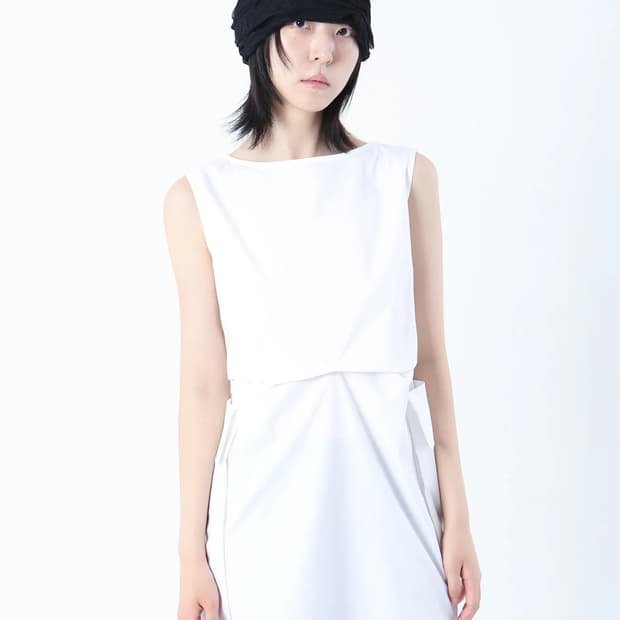 미세키서울 포켓 셔츠 원피스 화이트