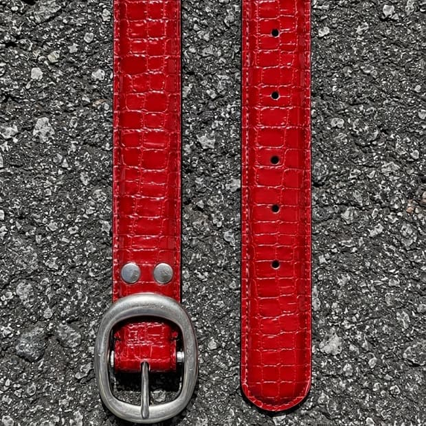 Red Croc Leather Belt