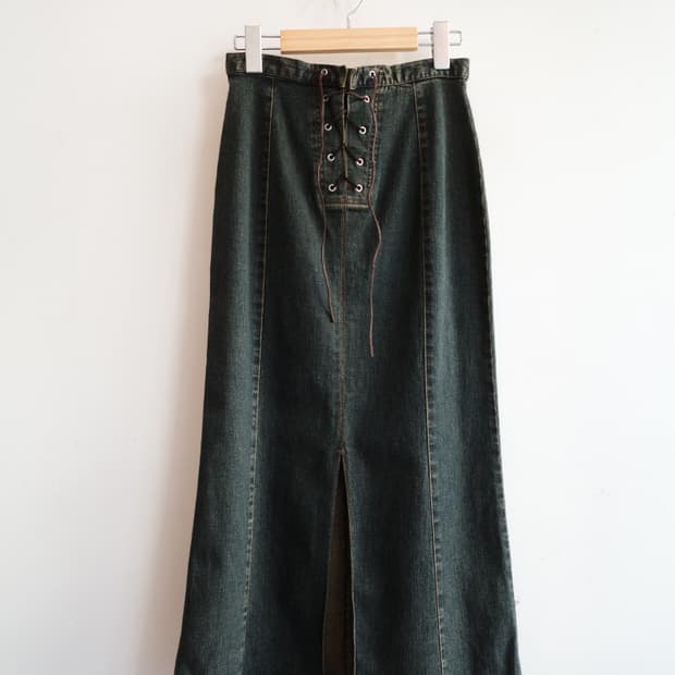 Japan brand 프린지 데님 롱 스커트 (25인치)