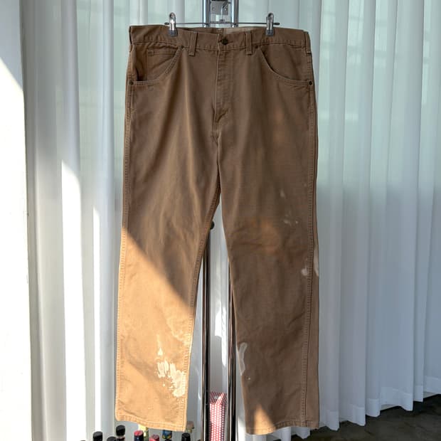 [36인치]칼하트 빈티지 워싱 캔버스 워크 팬츠 