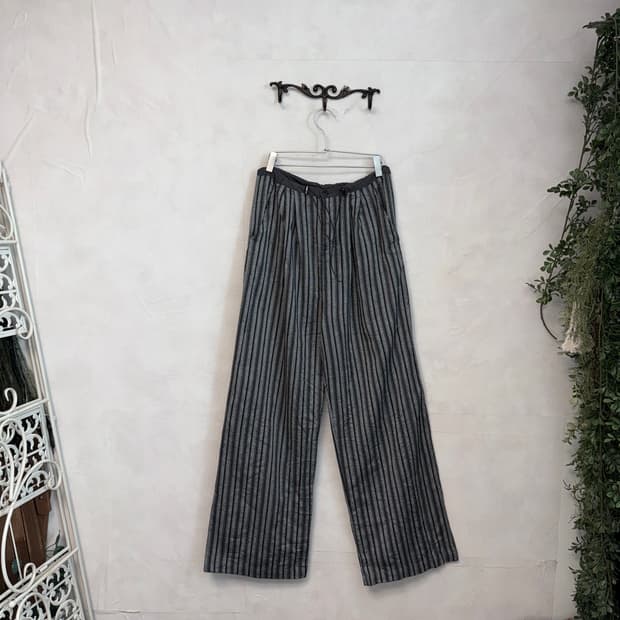Charcoal stripe wide pants