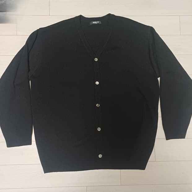 드로우핏 캐시나일론 블렌드 세미오버 가디건 (블랙)