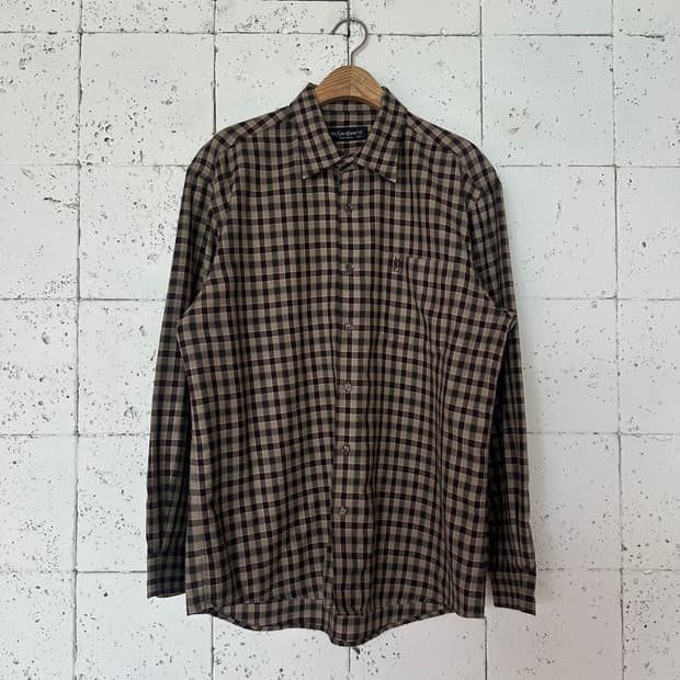 105 YSL 입생로랑 체크 셔츠