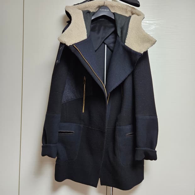 한섬 시스템 울코트 55 지퍼여밈 후드 