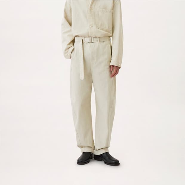 [S] 르메르 23fw 트위스트 벨티드 팬츠 - 화이트