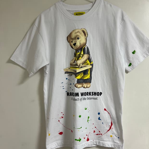 아트 베어 티셔츠 화이트 ART MARKET BEAR T-SHIRT WH