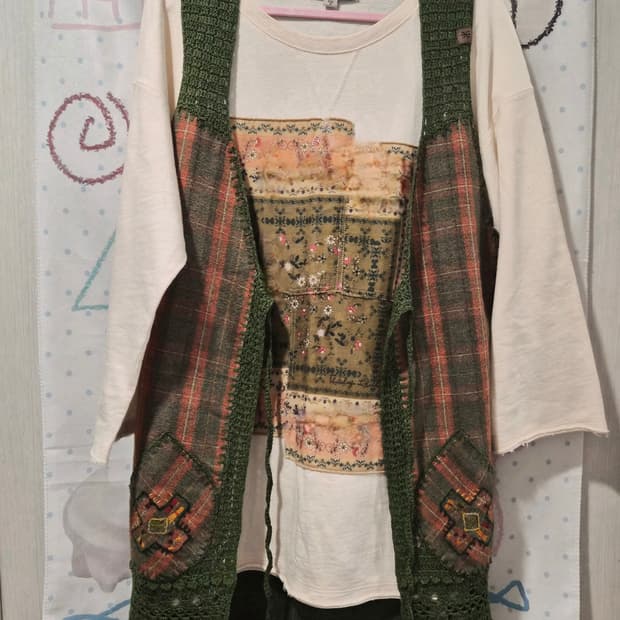 써스데이아일랜드 히피 모리걸 티셔츠 조끼 세트 