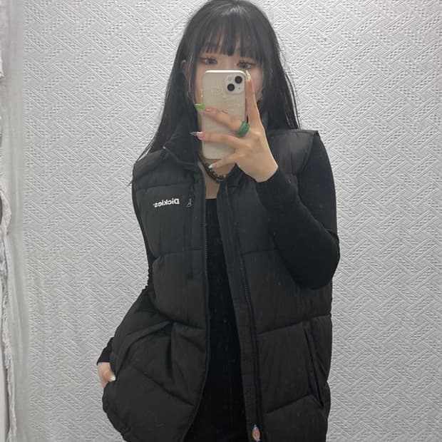 디키즈 빈티지 모던 캐주얼 스펠로고 패딩 조끼 M C09210