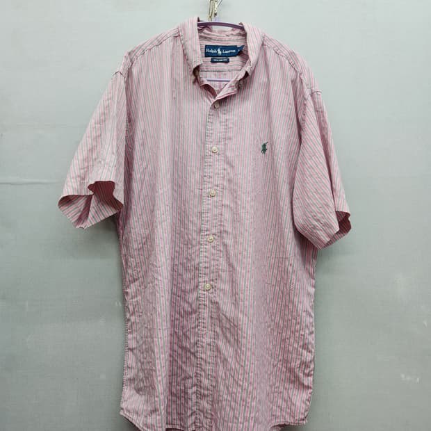 폴로랄프로렌 로고자수 스트라이프 반팔셔츠 L(XL)