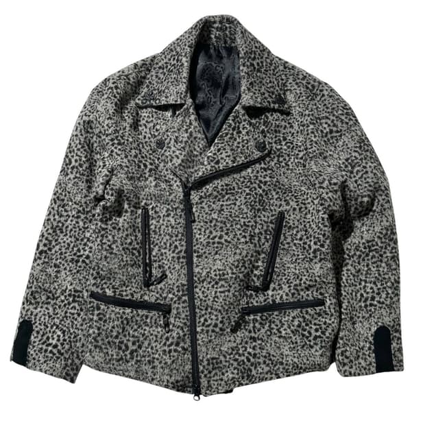로엔 x 세만틱디자인 레오파드 라이더 자켓