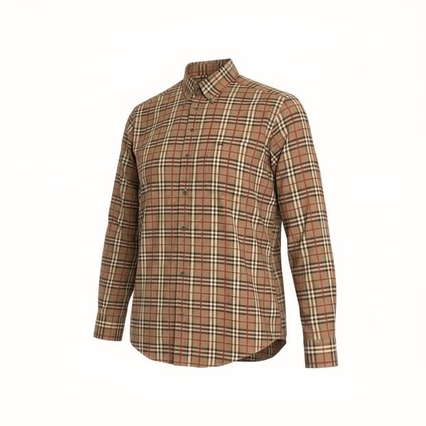 버버리 체크 셔츠 M