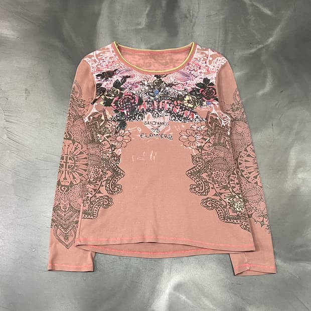  빈티지 큐빅 프린팅 롱슬리브 y16262