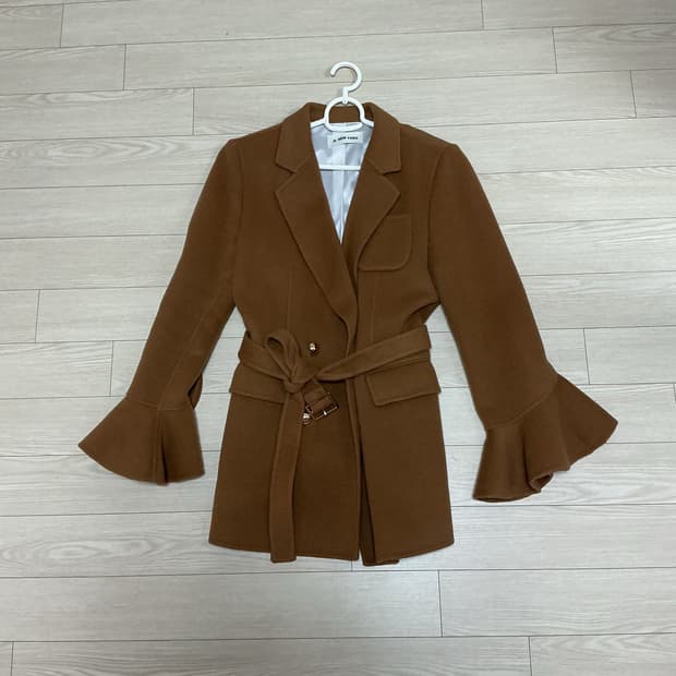 Js뉴욕 브라운 벨트 울 코트