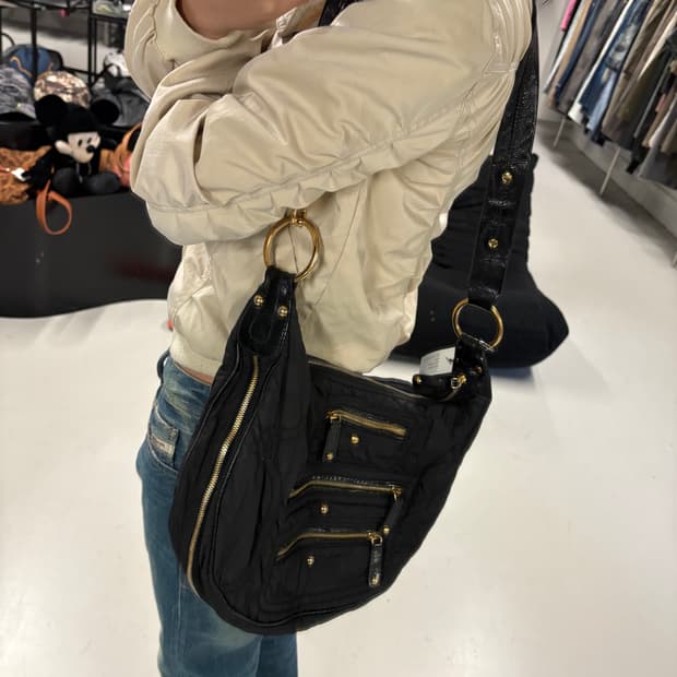 TOD‘S nylon & leather hobo bag 