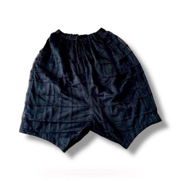 꼼데가르송 layered sarouel harem black pants