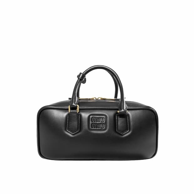 [MINI] 미우미우 여성 아르카디 레더 미니백 토트백 블랙