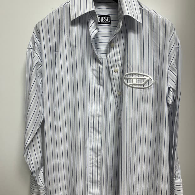 Diesel double stripe logo poplin shirt