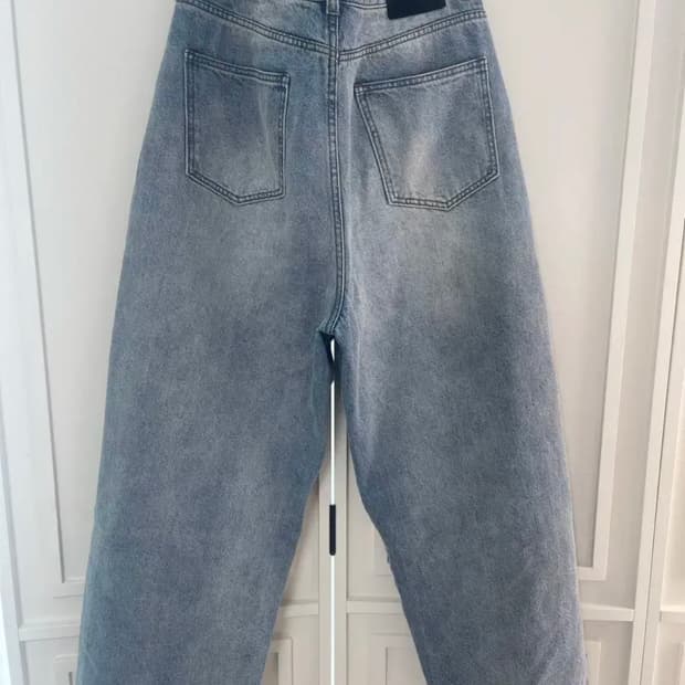 스웨이드 브러쉬 워싱 데님 팬츠 라이트블루 L