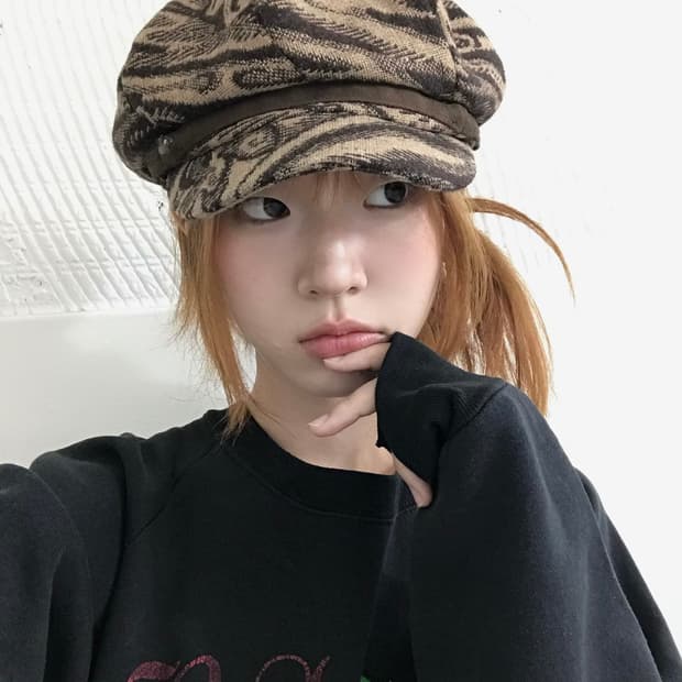 빈티지 브라운 히피 그런지 오리엔탈 빵모자