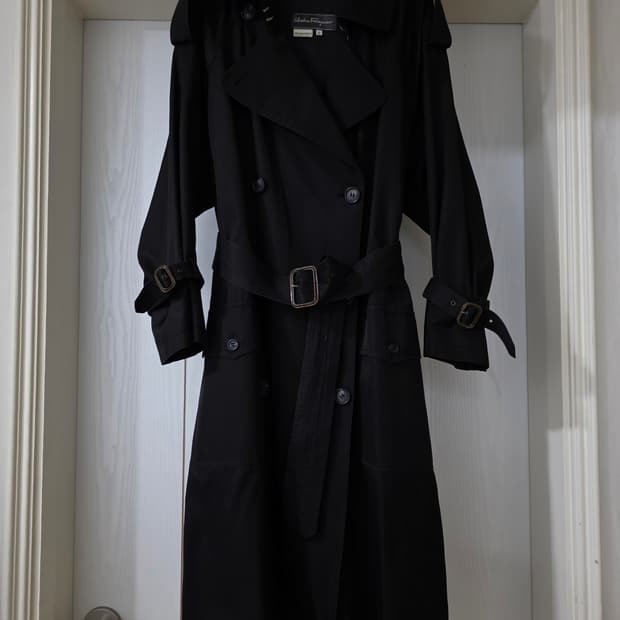 상태좋음) 정품 페레가모 여성 트렌치코트 프리사이즈