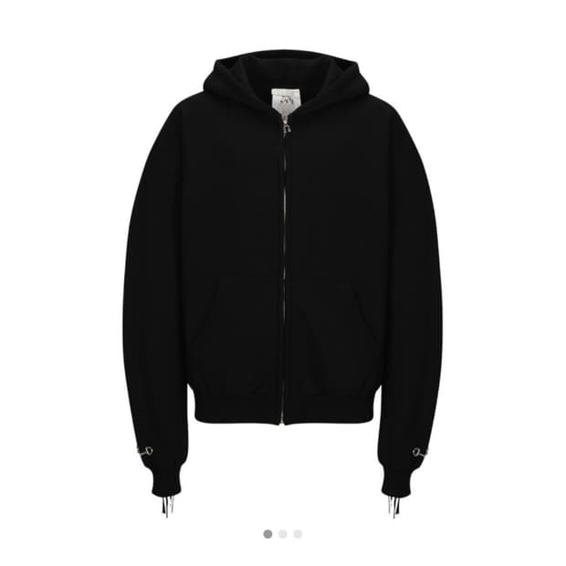 1133 garden 와일드 프린지 후드집업 블랙