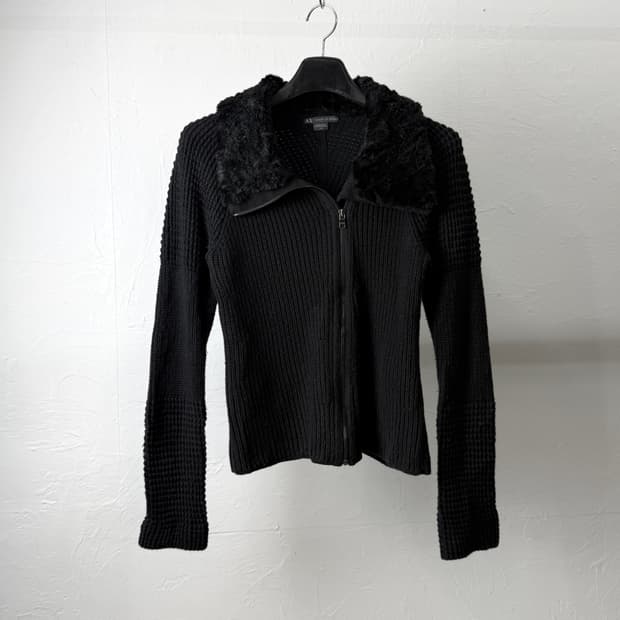 아르마니 익스체인지 퍼카라 니트 집업