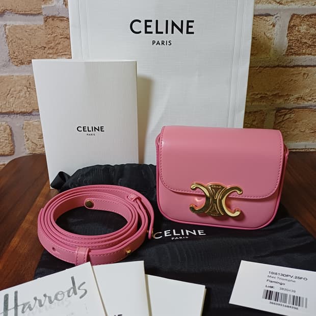 셀린느 미니클로드 샤이니 카프스킨 백