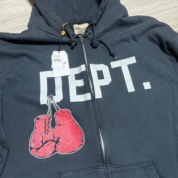 갤러리 디파트먼트 복싱 머치 집 후드 빈티지 블랙 xl