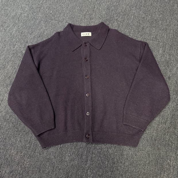 Coor 22년 탑필 카라 퍼플 가디건