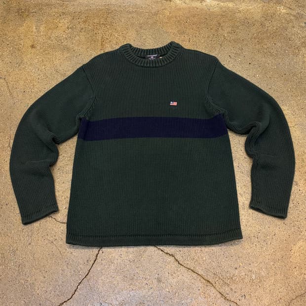 새상품급 90s USA 빈티지 폴로랄프로렌 폴로진 헤비코튼 니트