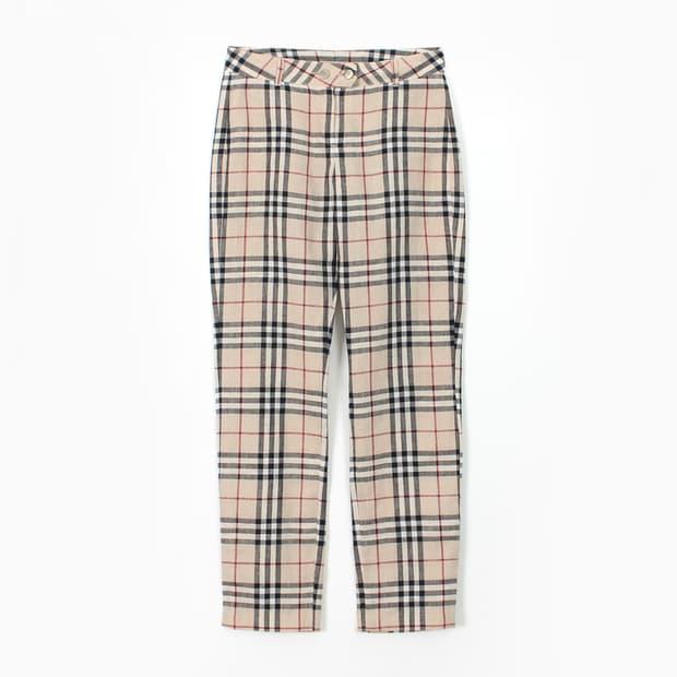 버버리 Burberry 빈티지 베이지 클래식 체크 여름 팬츠