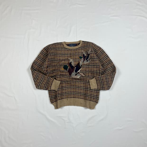 90‘s 폴로랄프로렌 천둥오리 체크 니트 스웨터
