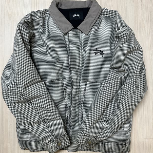 스투시 stussy 체크 워크 자켓