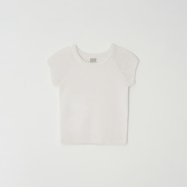 아뜰리에에디션 퍼프 슬리브 니트 화이트