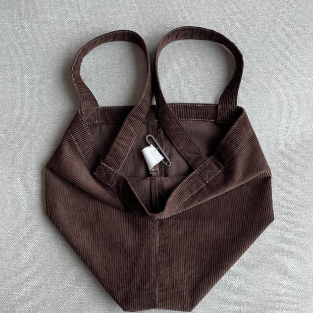 Hand made corduroy tote bag