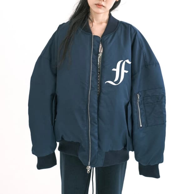 샵페어리 봄버 패딩 자켓 Navy