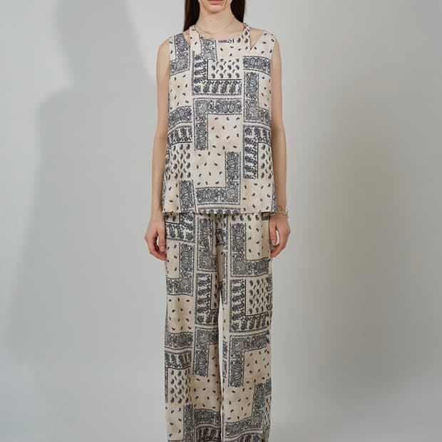 앨런아크 페이즐리 슬리브리스 상하의 세트