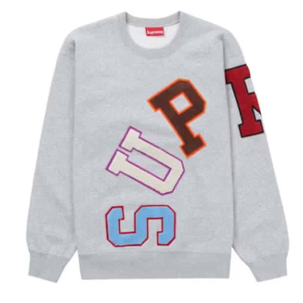 [XL] 슈프림 빅 아크로고 크루넥 헤더그레이
