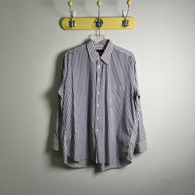 꼼데가르송 옴므 깅엄 체크 셔츠 M