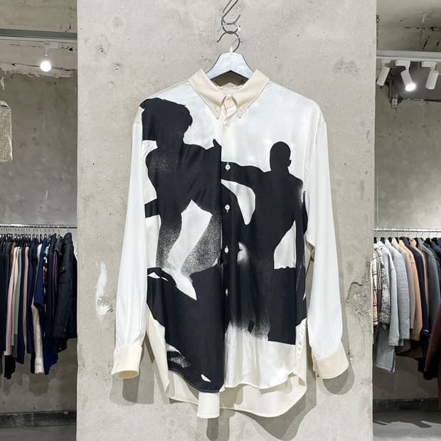 마리아노 아이보리 스톤 에이지 모비다 울 비스코스 셔츠